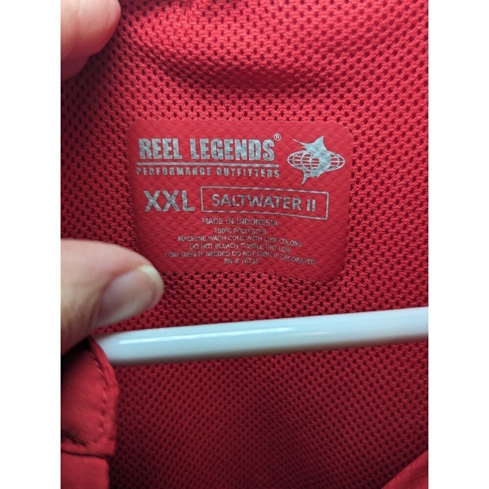 Reel Legends Mens Shirt RED Short Sleeve Fishing Vented Size XXL - Picture 6 of 13